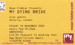 My Dying Bride ticket
