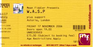 W.A.S.P. ticket