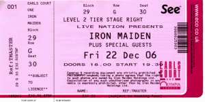 Iron Maiden ticket