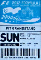 Singapore Grand Prix ticket