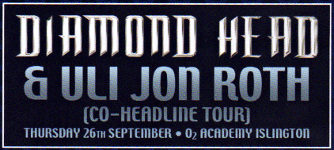 Diamond Head / Uli Jon Roth advert