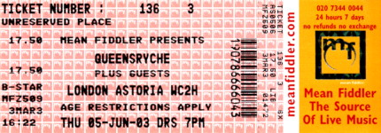 Queensrÿche ticket