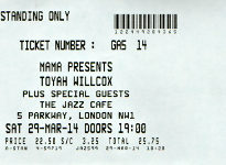 Toyah ticket