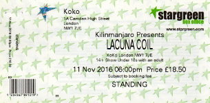Lacuna Coil ticket