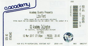 Lita Ford ticket