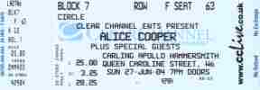 Alice Cooper ticket