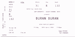 Duran Duran ticket