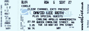 David Lee Roth ticket